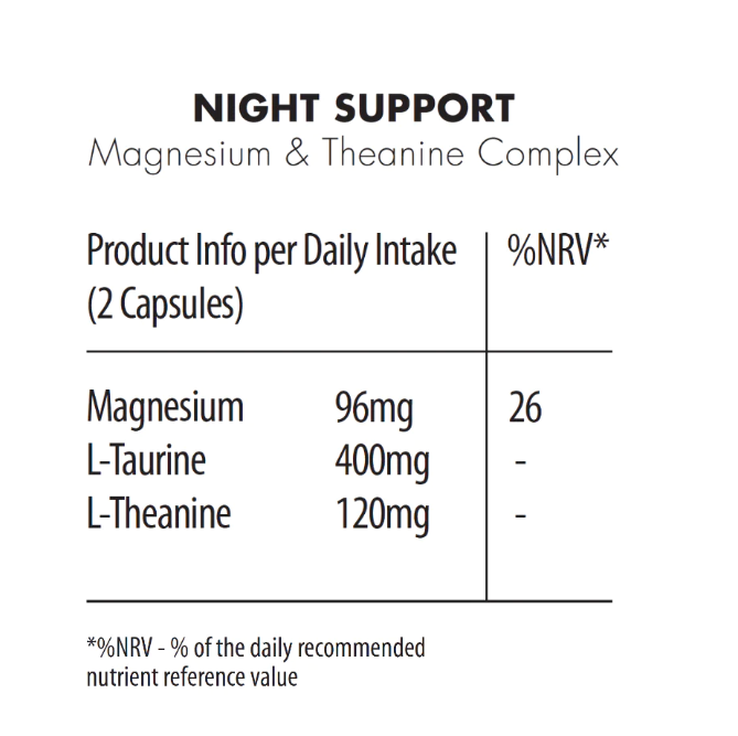 Night Support Sleep Supplement - Magnesium + L-Theanine + L-Taurine 400mg