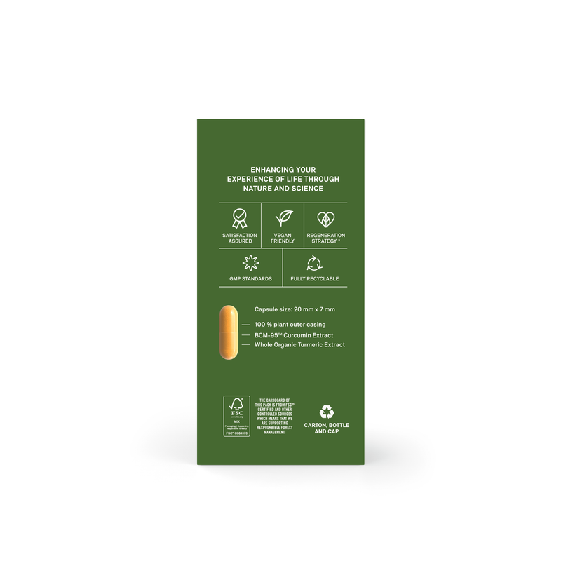 Curcumin supplement UK - Natroceutics Curcumin Complete supplement for joint and menopause support - text on the external box on a white background 