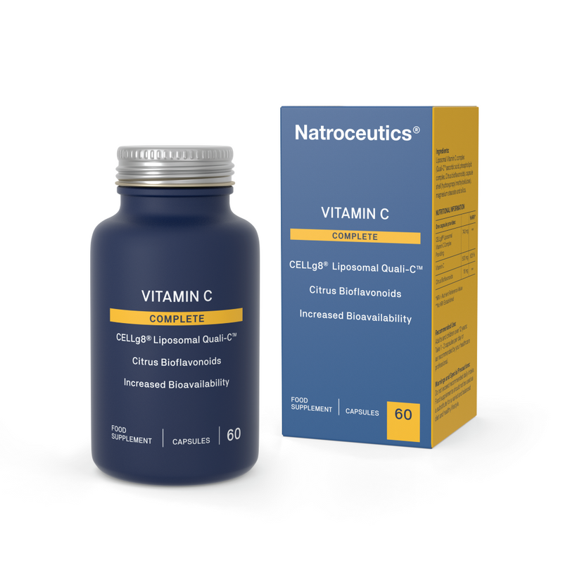 Natroceutics Liposomal Vitamin C supplement bottle and packaging on a white background