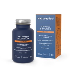 Natroceutics Activated B-Complex supplement bottle and packaging on a white background