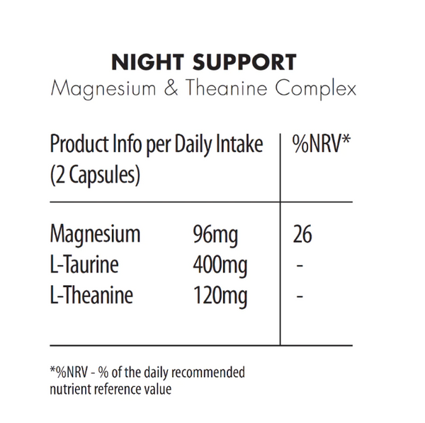 Night Support Sleep Supplement - Magnesium + L-Theanine + L-Taurine